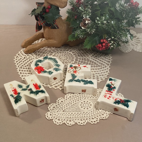 Vintage Noel Christmas Candle Holders Set In Original Box Lipper & Mann - Picture 8 of 16